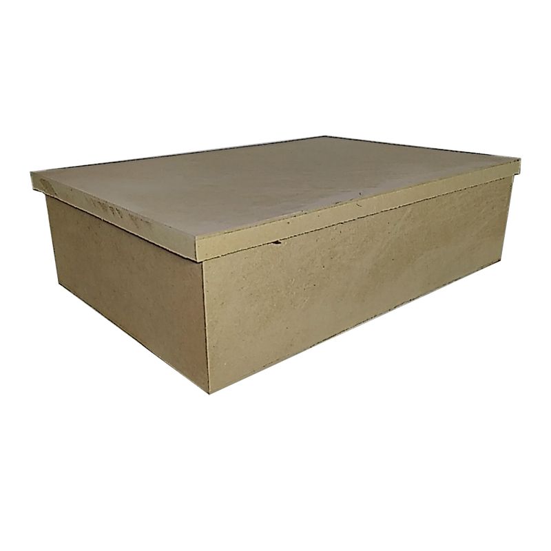 Caixa Retangular Tampa Sapato 31x23x17 Madeira Mdf