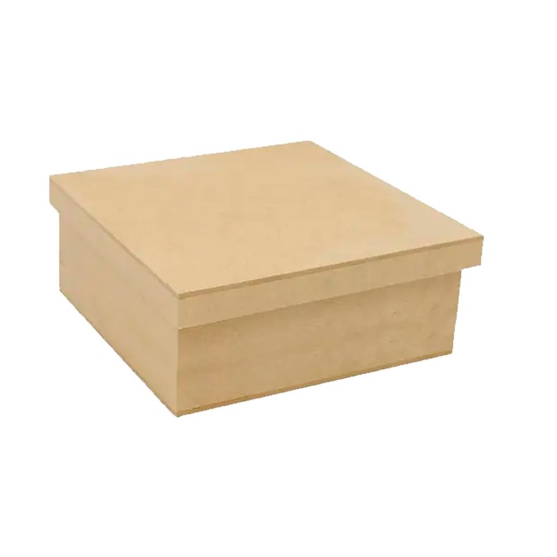 Caixa Quadrada Tampa Sapato 23x23x9 Mdf Madeira