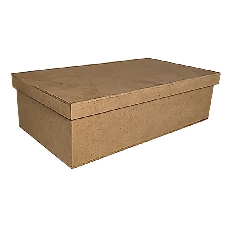 Caixa Retangular Tampa Sapato com 3 Divisorias Kit 10un 28x15x8 Madeira Mdf