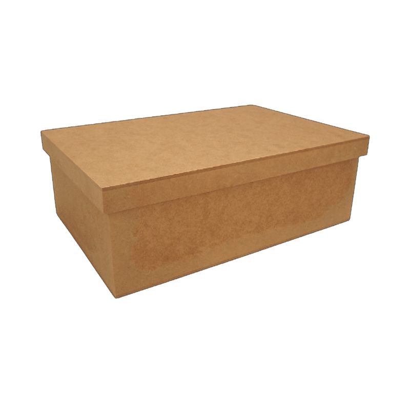 Caixa Retangular Tampa Sapato 40x25x17 Kit 5un Madeira Mdf