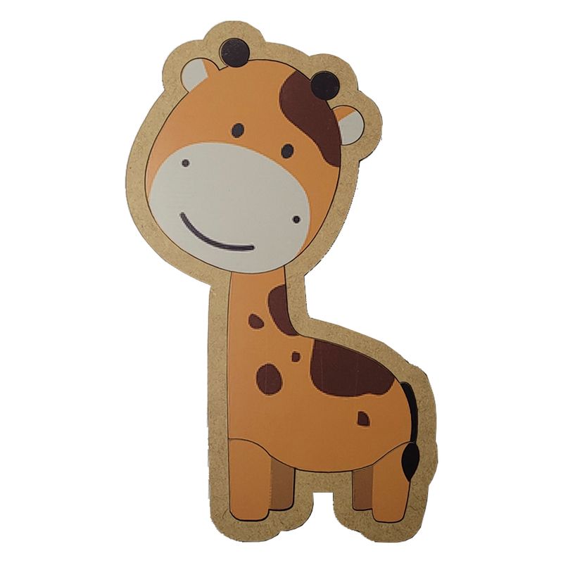 Brinquedo Infantil Educativo Quebra Cabeça Girafa Madeira Mdf