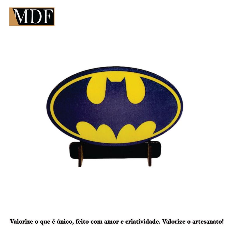 Totem de Mesa Emblema Morcego Simbolo 20cm Displays Aniversário Mdf Adesivado