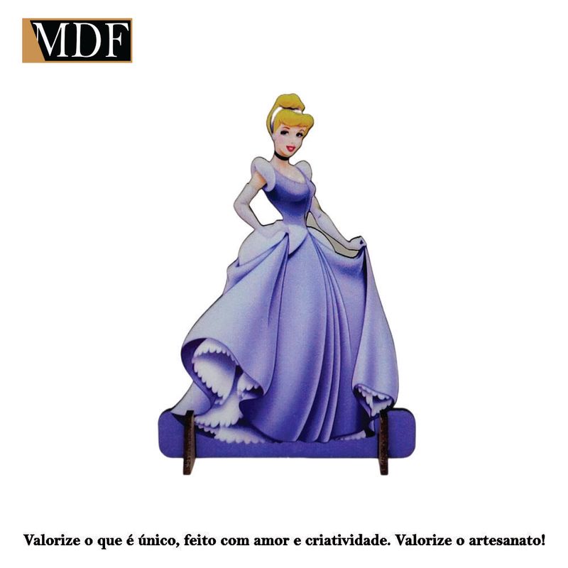 Totem de Mesa Princesa Lilás 12cm Displays Aniversário Mdf Adesivado