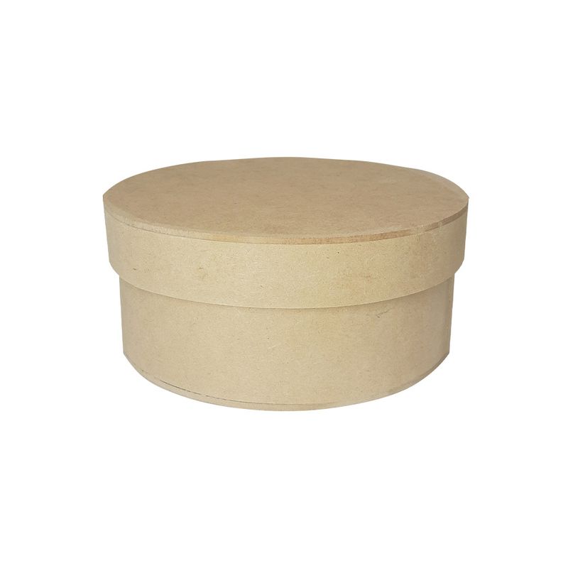 Caixa Redonda Tampa Sapato 24x24x10 Mdf Madeira