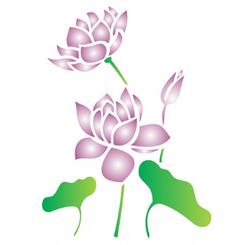 Stencil Pintura Flor de Lotus 1775 20x25 Opa