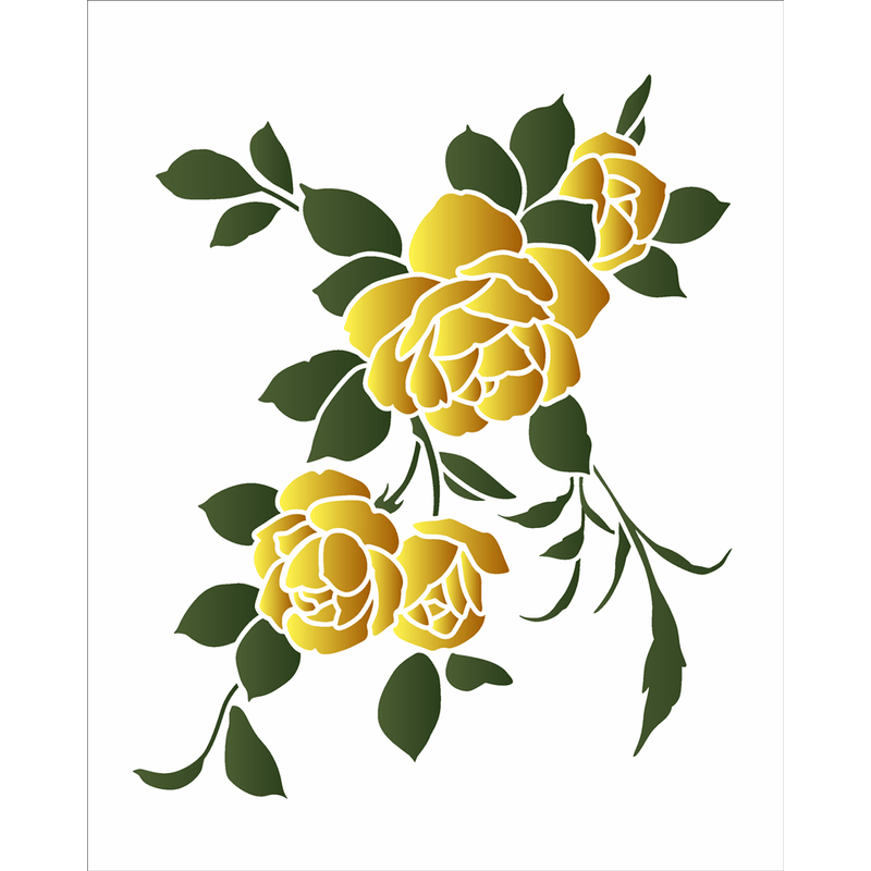 Stencil Pintura Flores Rosas Ii 3392 20x25 Opa