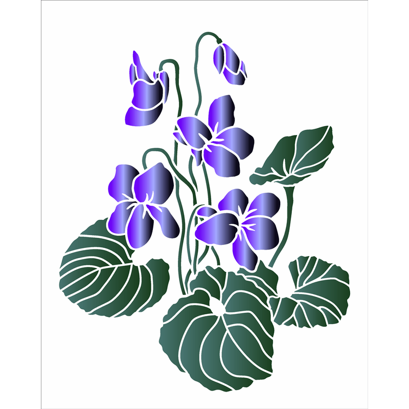 Stencil Pintura Flor Violeta 3391 20x25 Opa