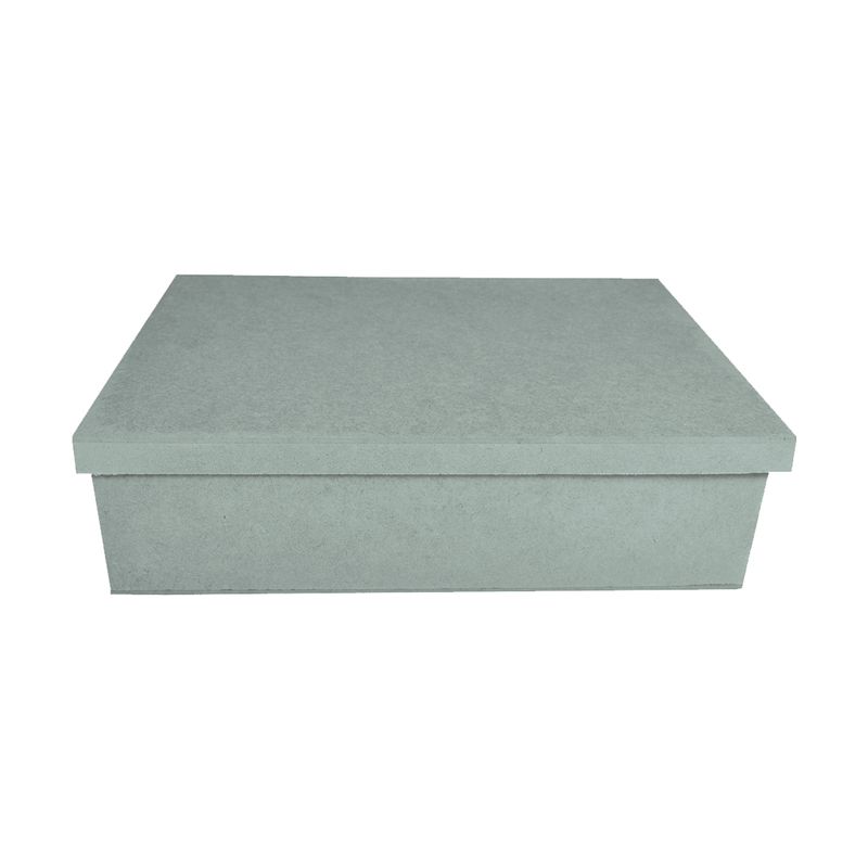 Caixa Retangular Tampa Sapato 25x20x8 Mdf Madeira Pintado CINZA