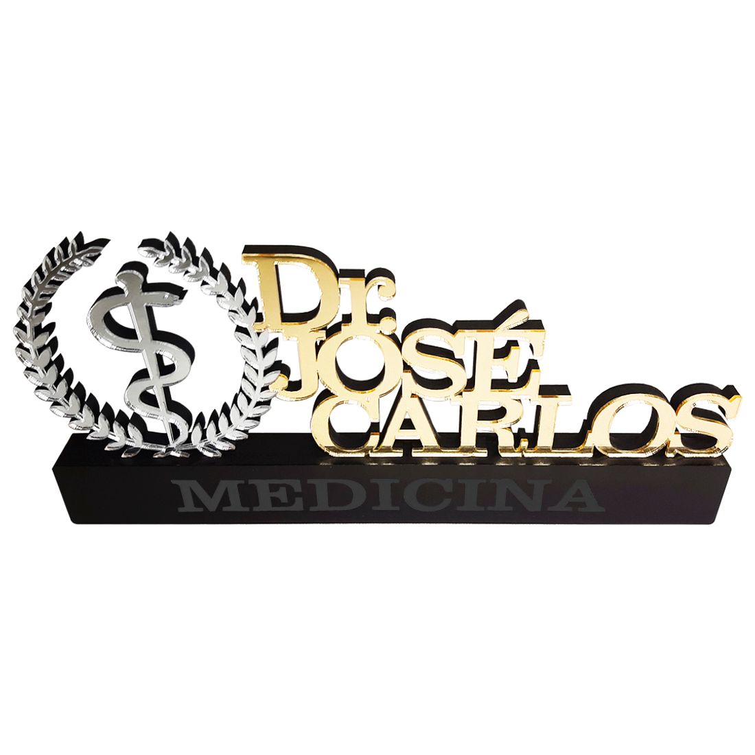 Logo de Mesa Personalizado Nome Profissão em Acrílico