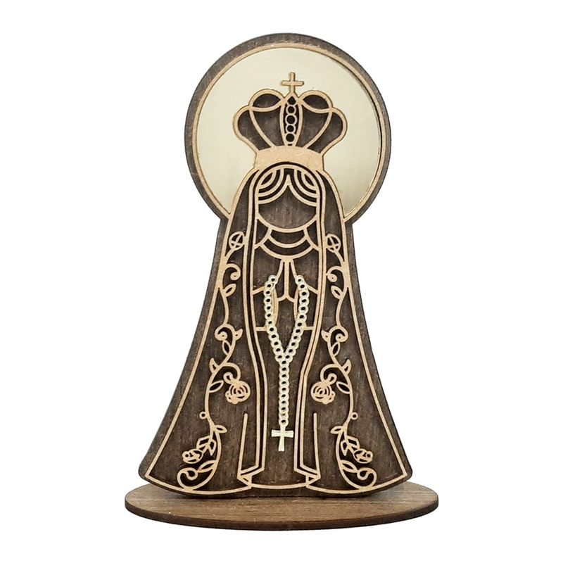 Display com Base Nossa Senhora Aparecida 16cm Madeira Mdf