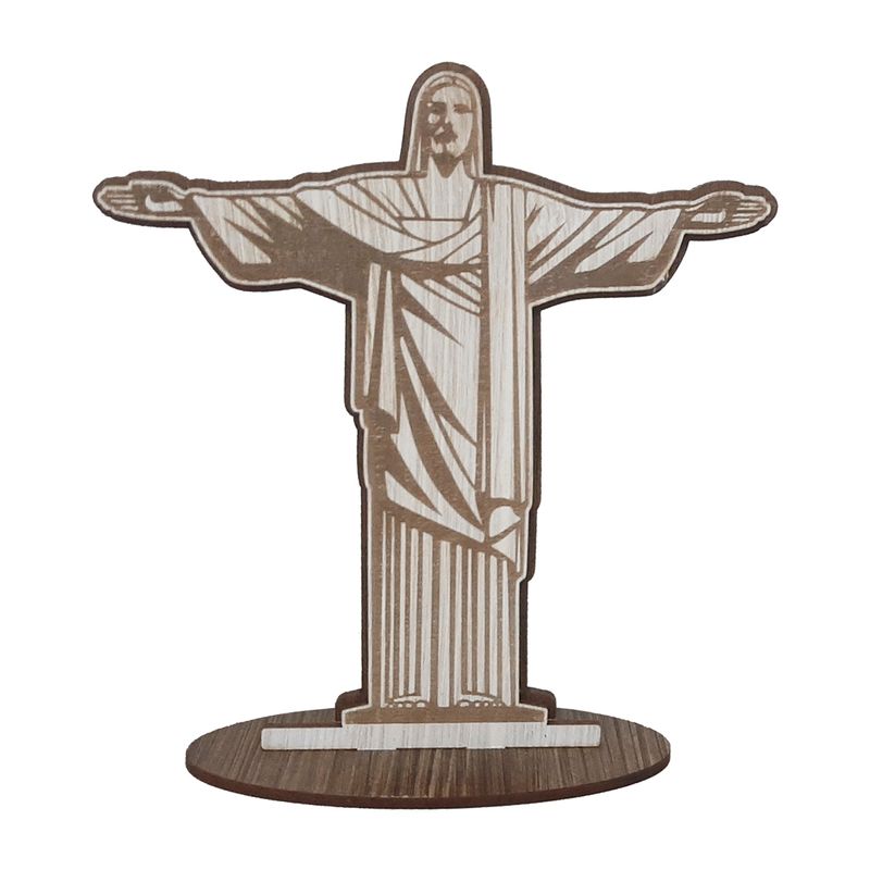 Display com Base Cristo Redentor 16cm Madeira Mdf