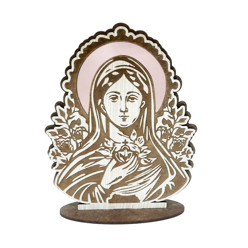 Display com Base Nossa Senhora Mod3 16cm Madeira Mdf