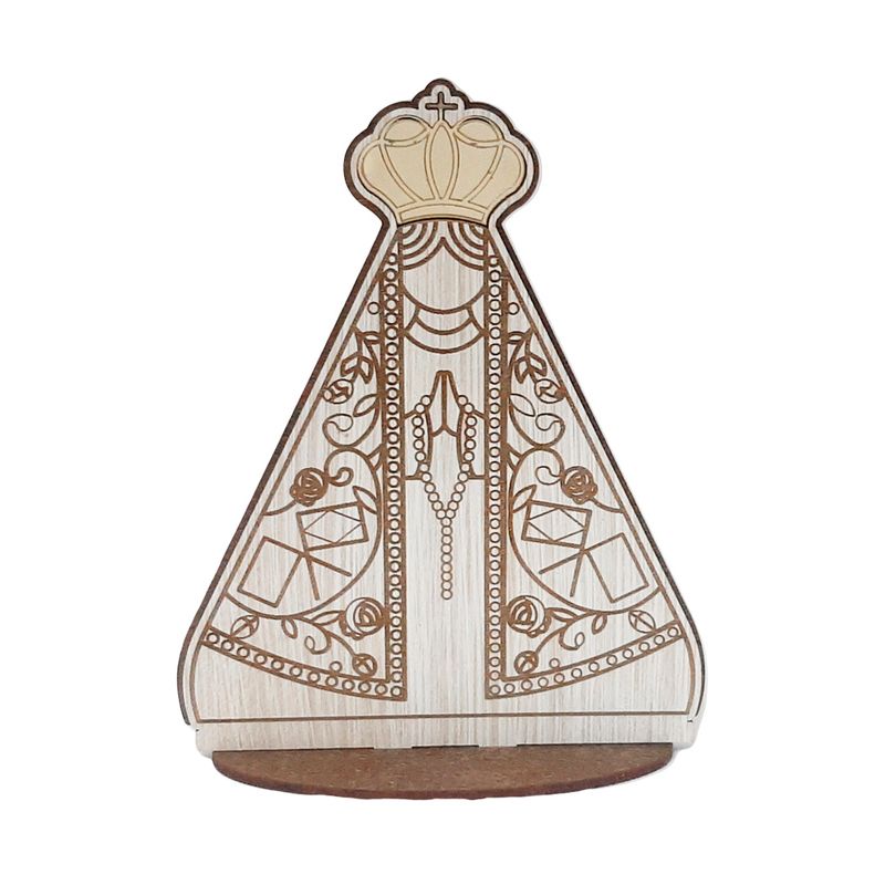 Display com Base Nossa Senhora Aparecida Mod2 16cm Madeira Mdf