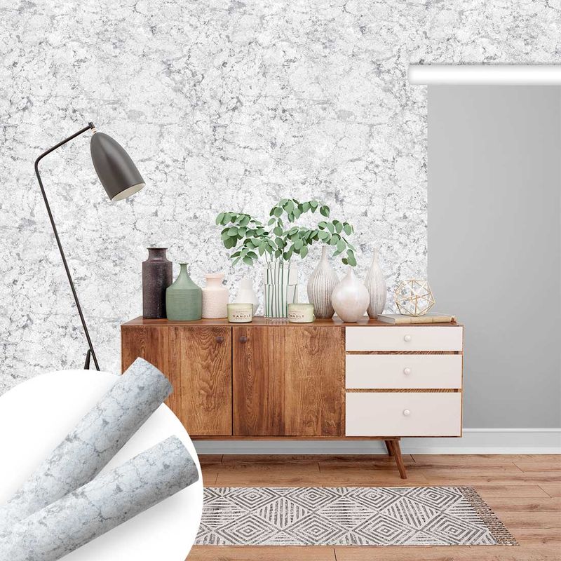 Papel de Parede Mod 7 Marble Gray White Vinilico 0.50X1.00m