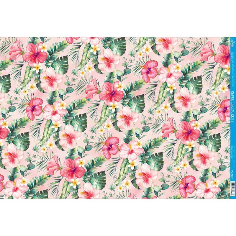 Papel Decoupage Floral Tropical Pd-1027 34,3x49 Litoarte