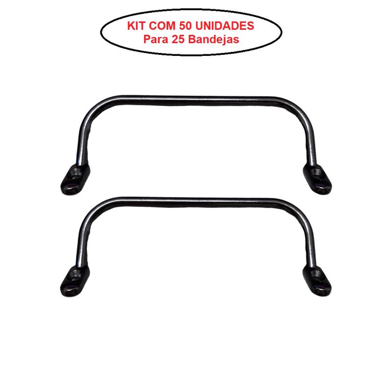 Alça Lateral para Bandeja Jogo 50 Unidades 90x30mm Artesanato GRAFITE