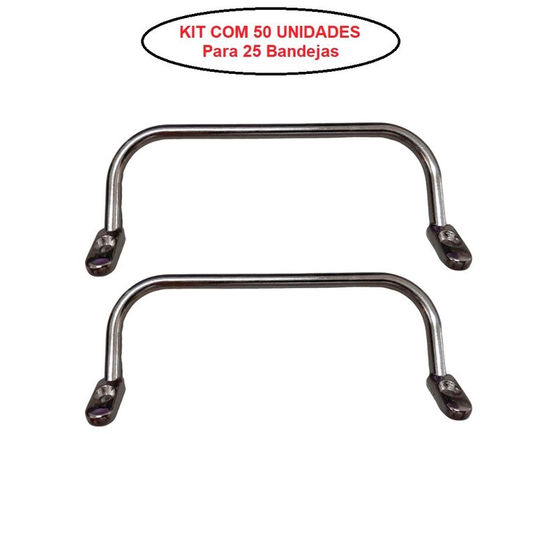 Alça Lateral para Bandeja Jogo 50 Unidades 90x30mm Artesanato NÃQUEL