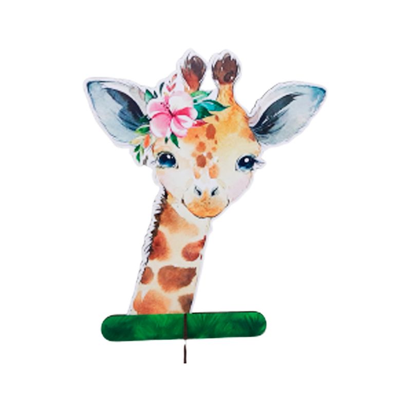 Totem de Mesa Safari Girafa 25cm Displays Aniversário Mdf Adesivado