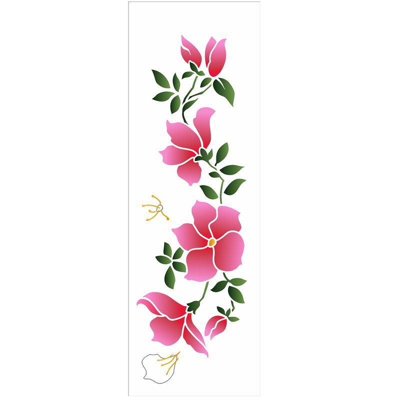 Stencil Pintura Flores Azaleias 10x30 3458 Opa