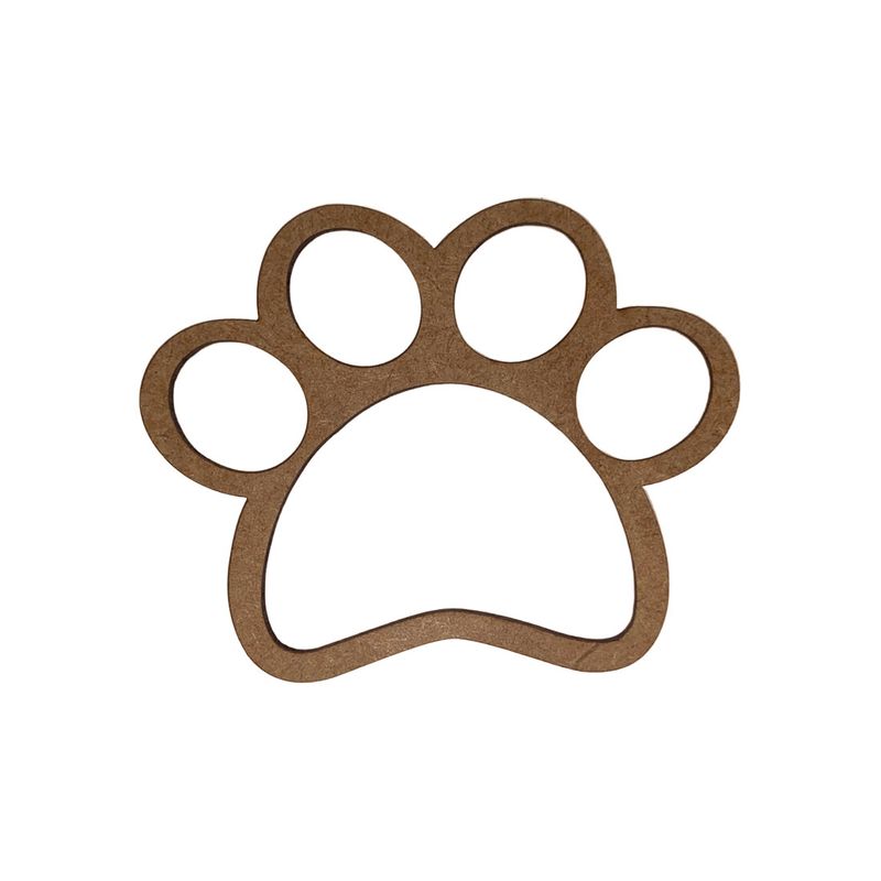 Aplique Recorte Pata de Cachorro Decoração 15x11,5 Kit 10un Mdf Madeira