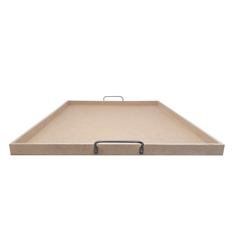 Bandeja Retangular Lisa Simples com Alça 50x40x2,5 Mdf 6mm Madeira GRAFITE