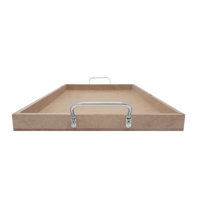Kit 4 Bandejas Retangular Lisa Simples com Alça P,m,g,gg Mdf 6mm Madeira NÍQUEL