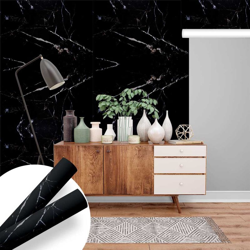 Papel de Parede Mod 14 Granite Black Cosmos Vinilico 0.50X1.00m