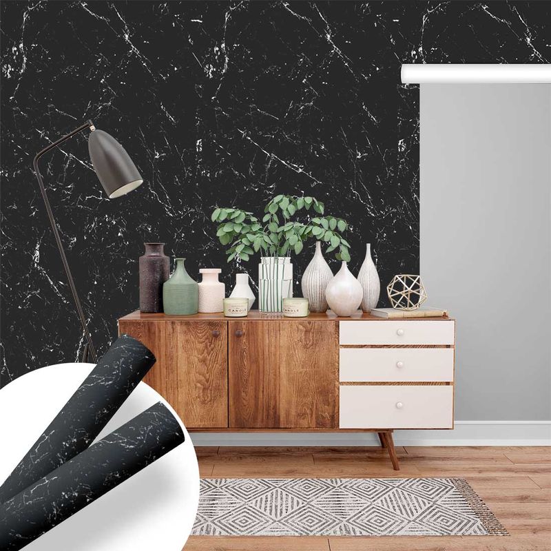 Papel de Parede Mod 15 Granite Black Galaxy Vinilico 0.50X1.00m