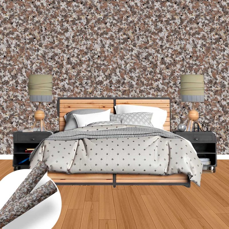 Papel de Parede Mod 017 Granito Marrom Castor Vinilico 0.50X1.00m