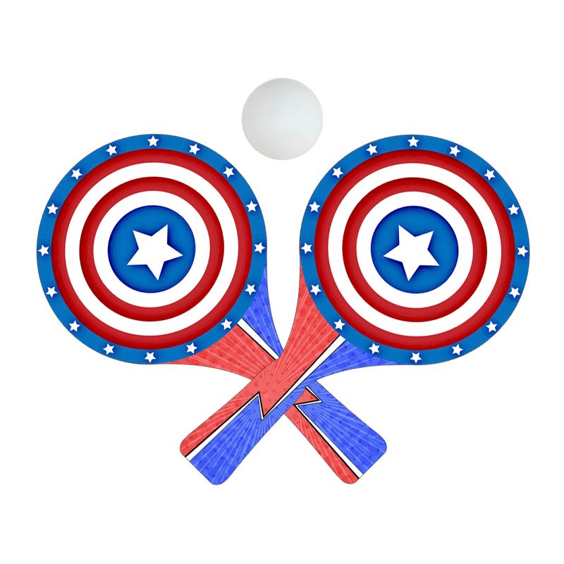 Par de Raquetes para Tênis de Mesa com Bolinha 24,5x13,5 Mdf