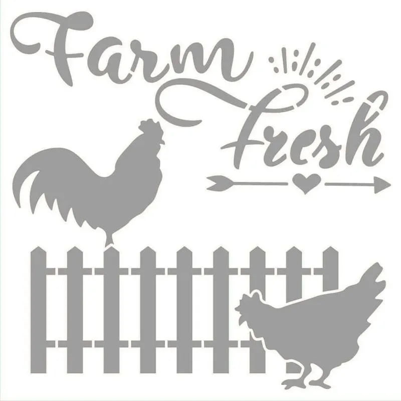 Stencil Pintura My Farm - Farm Fresh Sta-182 14x14cm Litoarte
