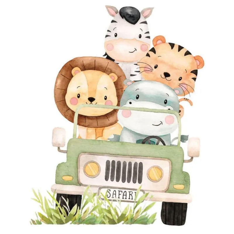 Aplique Papel Decoupage em Mdf Safari Kit 5 Un. Apm12-151 12cm Litoarte