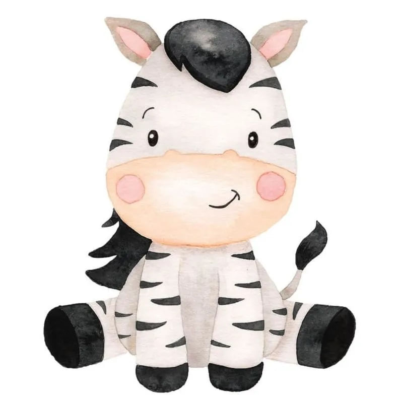 Aplique Papel Decoupage em Mdf Zebra Safari Kit 5 Un. Apm8-1397 8cm Litoarte