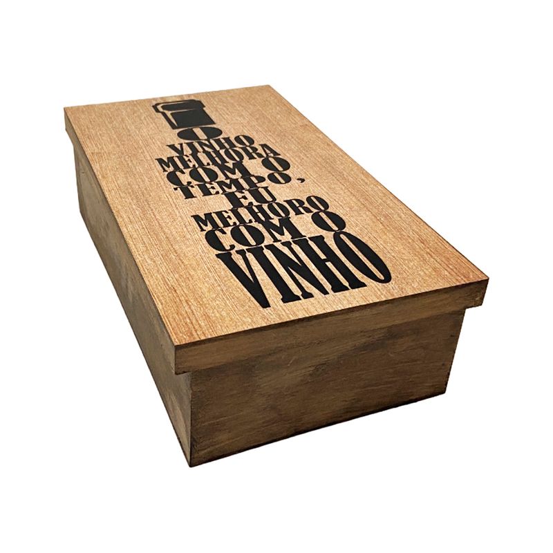 Caixa Mini Chandon Tampa de Sapato 1 Div Melhoro com Vinho 25x15x8 Kit 10un Mdf Pintado Adesivado