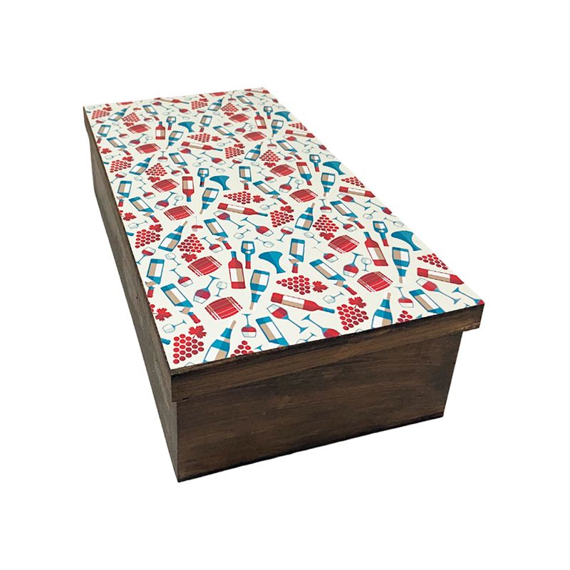 Caixa Mini Chandon Tampa de Sapato 1 Div Garrafas e Barris 22x16x8 Kit 10un Mdf Pintado Adesivado