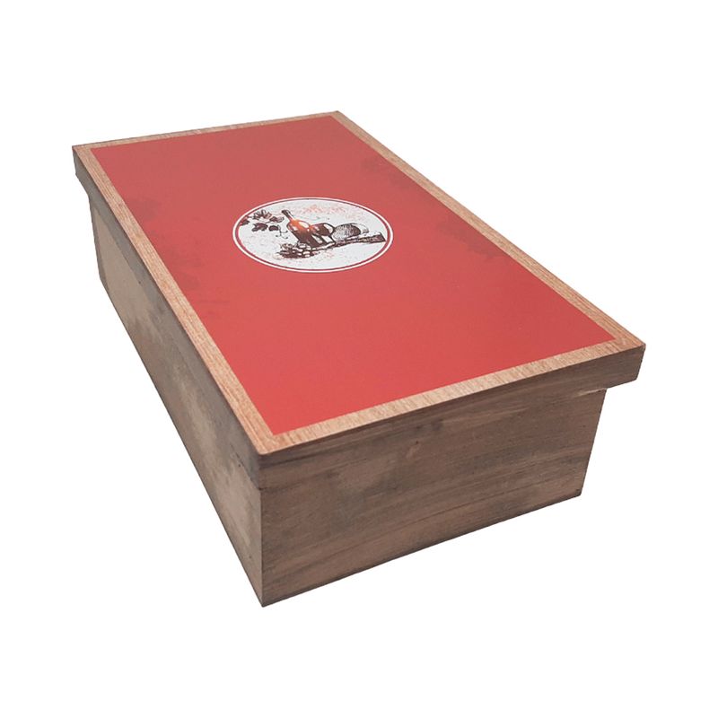 Caixa Mini Chandon Tampa de Sapato 1 Div Rubi Wine 22x16x8 Mdf Madeira Pintado Adesivado