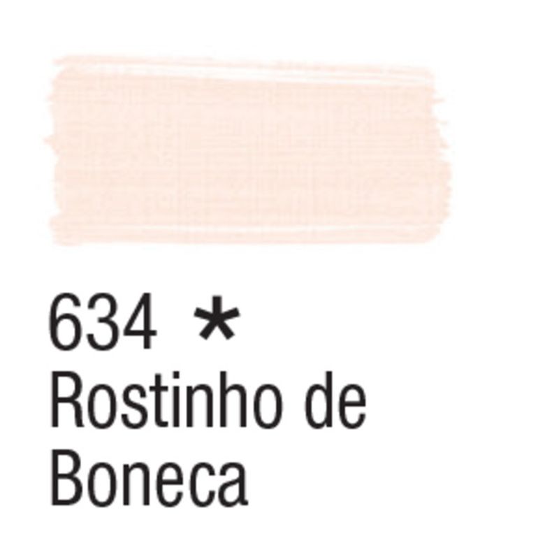 Tinta Tecido Fosca 37ml - Acrilex 634 - Rostinho de Boneca 634 - ROSTINHO DE BONECA