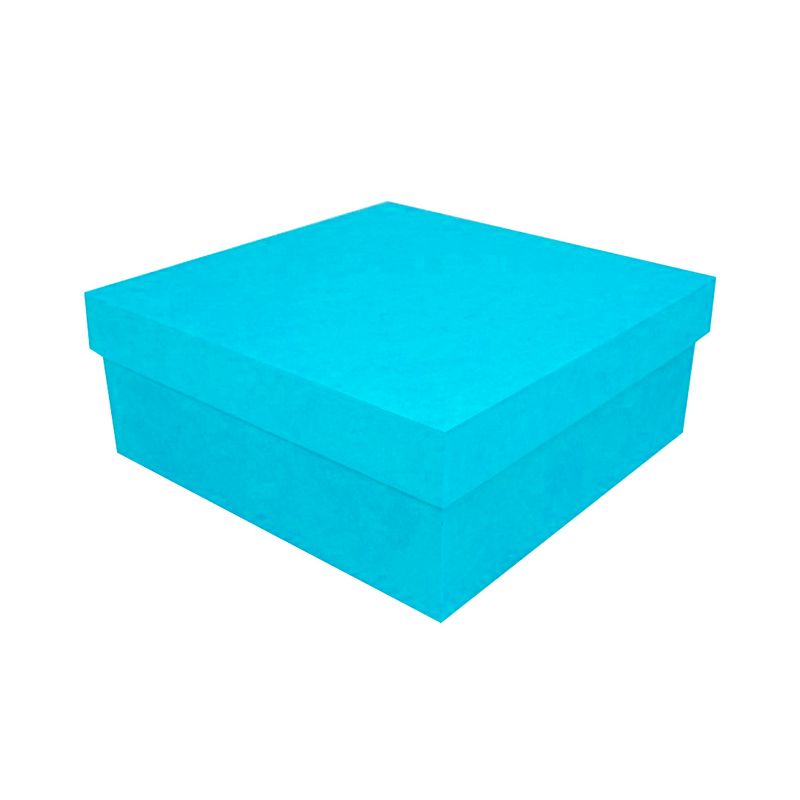 Caixa Quadrada Tampa Sapato 14x14x7 Kit 10 Un Mdf Madeira Pintado AZUL BEBÊ