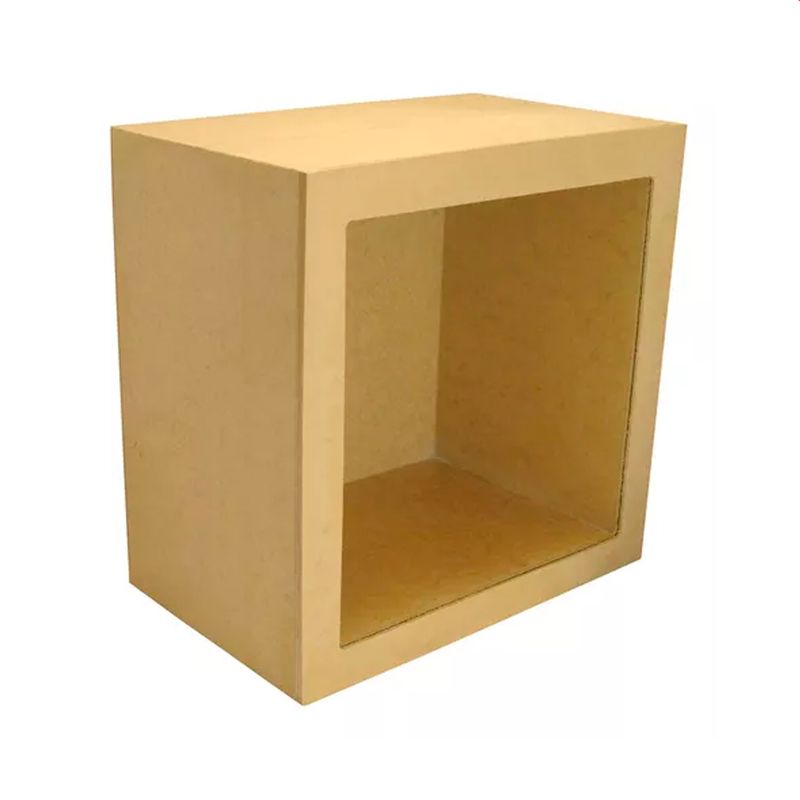 Nicho Quadrado Simples Decorativo Quarto Sala 31x31x15 Mdf Madeira