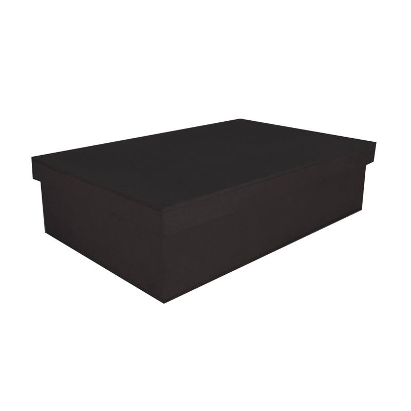Caixa Retangular Tampa Sapato 30x20x10 Mdf Pintado PRETO