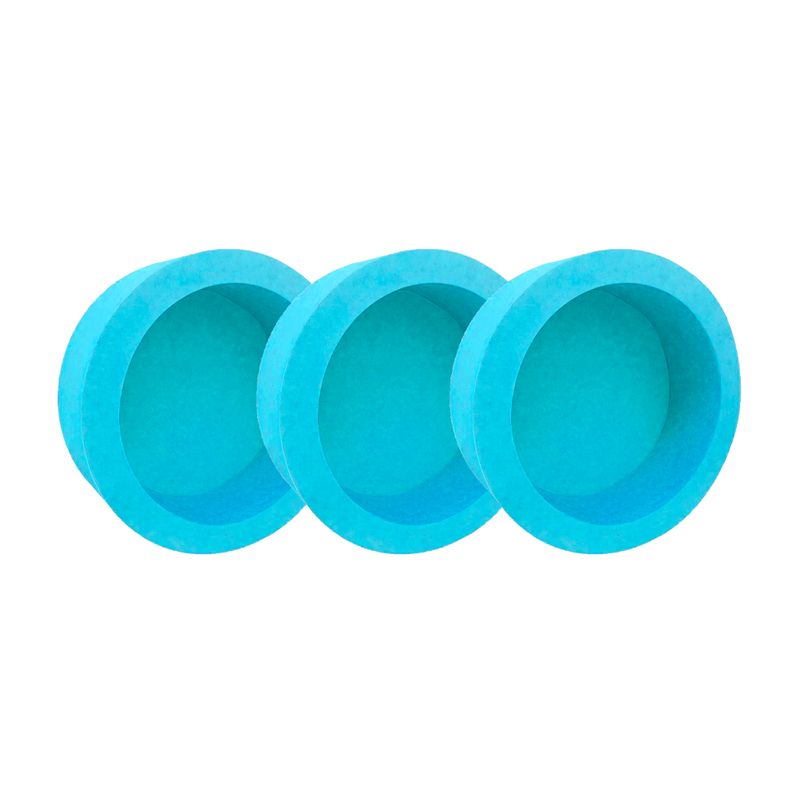 Trio de Nicho Duplo Redondo 28x12 Mdf Madeira Pintado AZUL BEBÊ