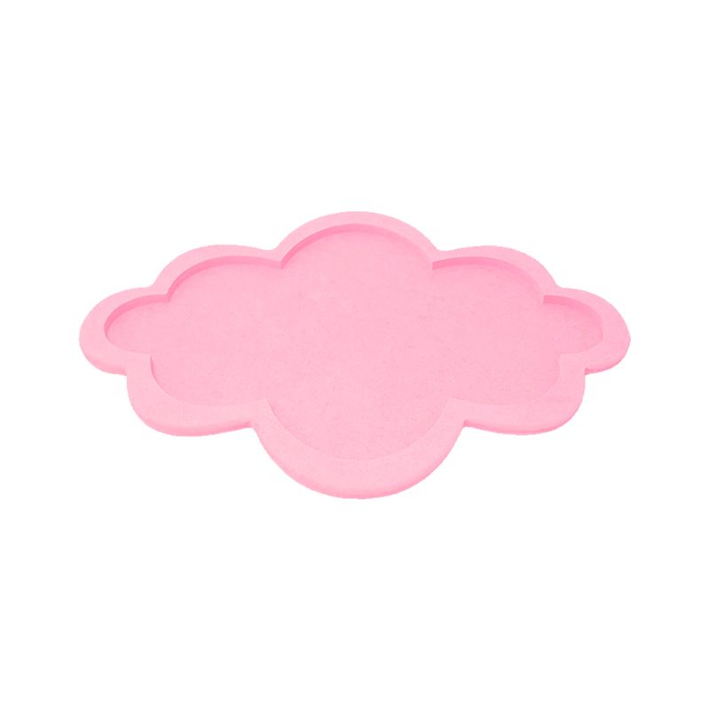Bandeja Nuvem Festa Decoração G 42x30x2 Kit 3un Mdf Madeira Pintado ROSA BEBÊ