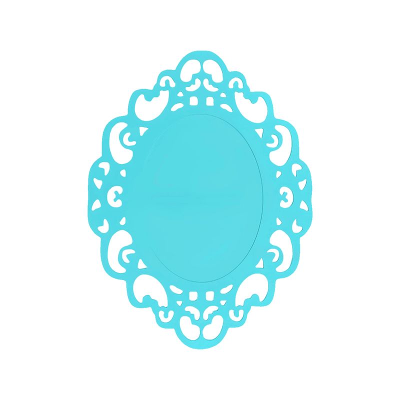 Quadro Moldura Arabesco para Espelho G 50x37 Madeira Mdf Pintado AZUL BEBÊ