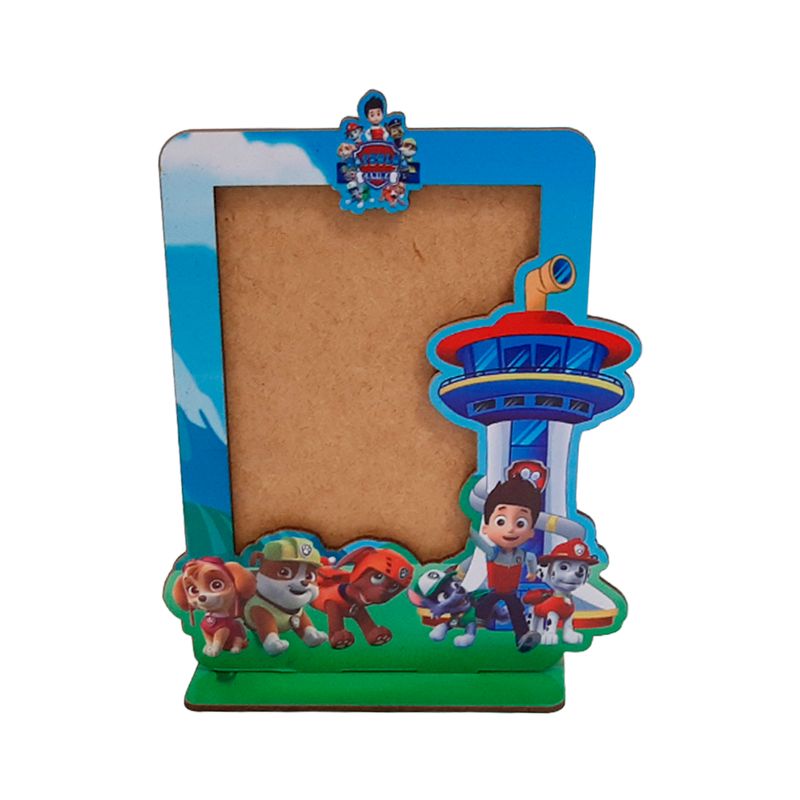 Porta Retrato Vertical Infantil 15x10 Mdf Madeira Adesivado Patrulha dos cachorrinhos