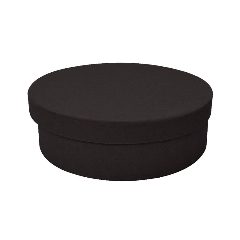 Caixa Redonda Tampa Sapato 25x7 Mdf Madeira Pintado PRETO