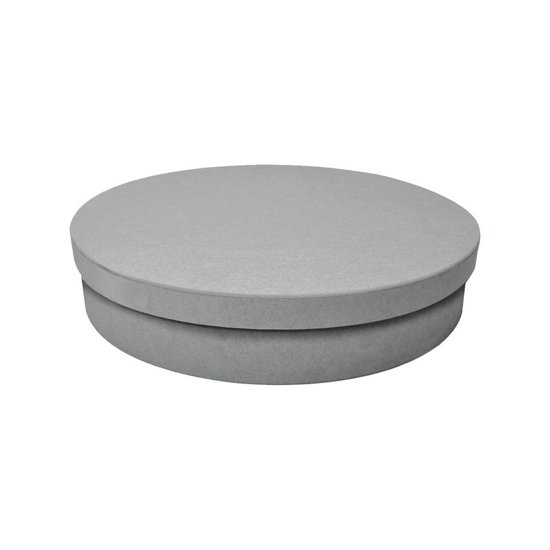 Caixa Redonda Tampa Sapato 45x12 Mdf Madeira Pintado CINZA