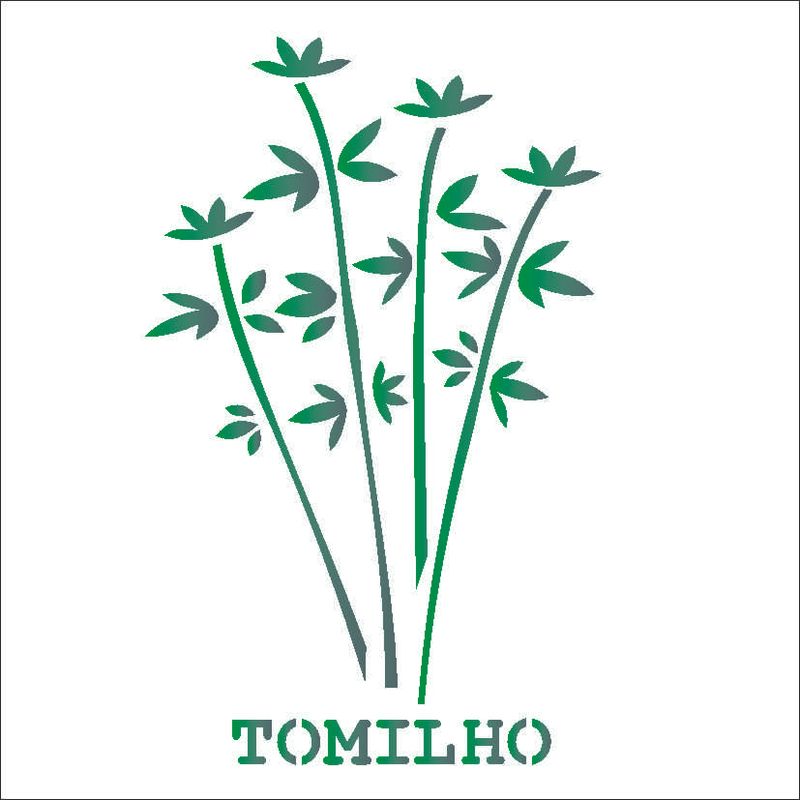 Stencil Simples Tempero Tomilho Opa 2024 14x14