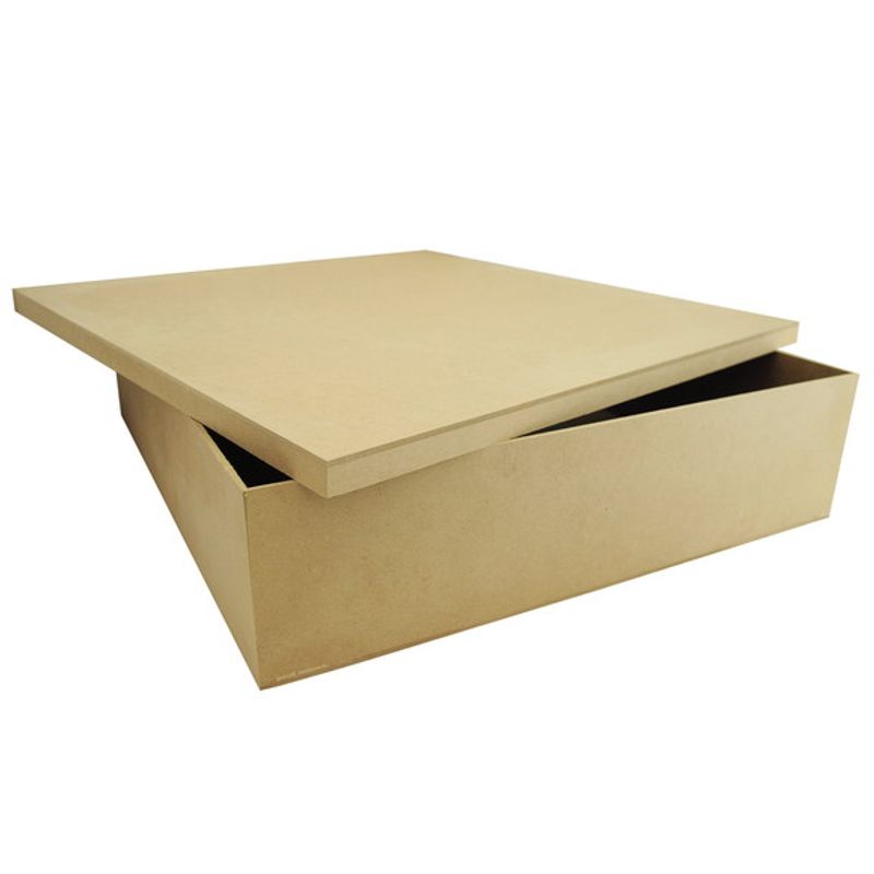 Caixa Quadrada Tampa Sapato 40x40x20 Mdf Madeira