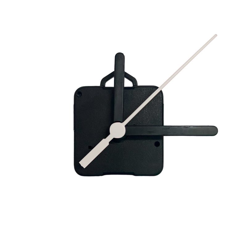 Máquina de Relógio Tic Tac Quartz de Parede 13mm com Ponteiros Palito 7,3cm Preto Branco