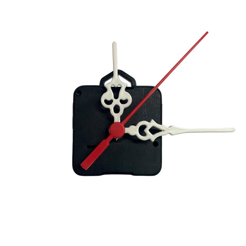 Máquina de Relógio Tic Tac Quartz de Parede 13mm com Ponteiros Colonial 6,5cm Branco Vermelho